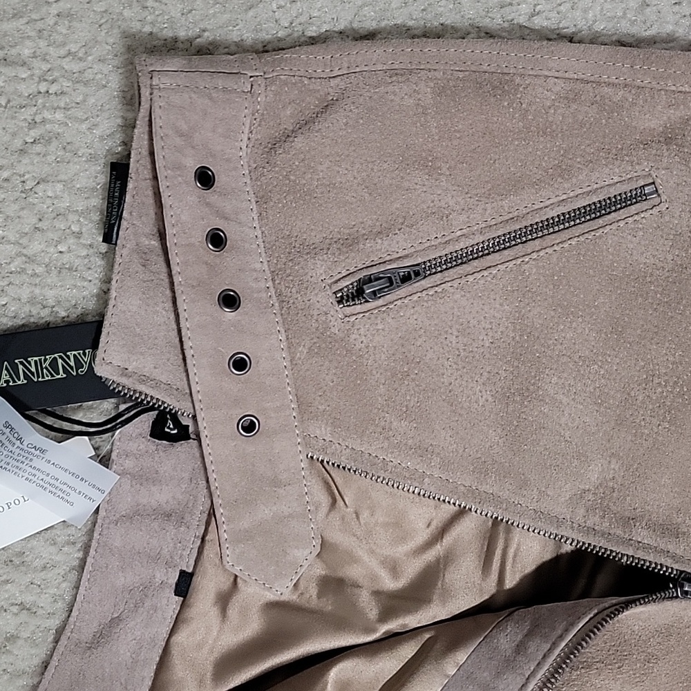 Blank NYC 100% leather suede mini skirt NWT - Picture 9 of 14